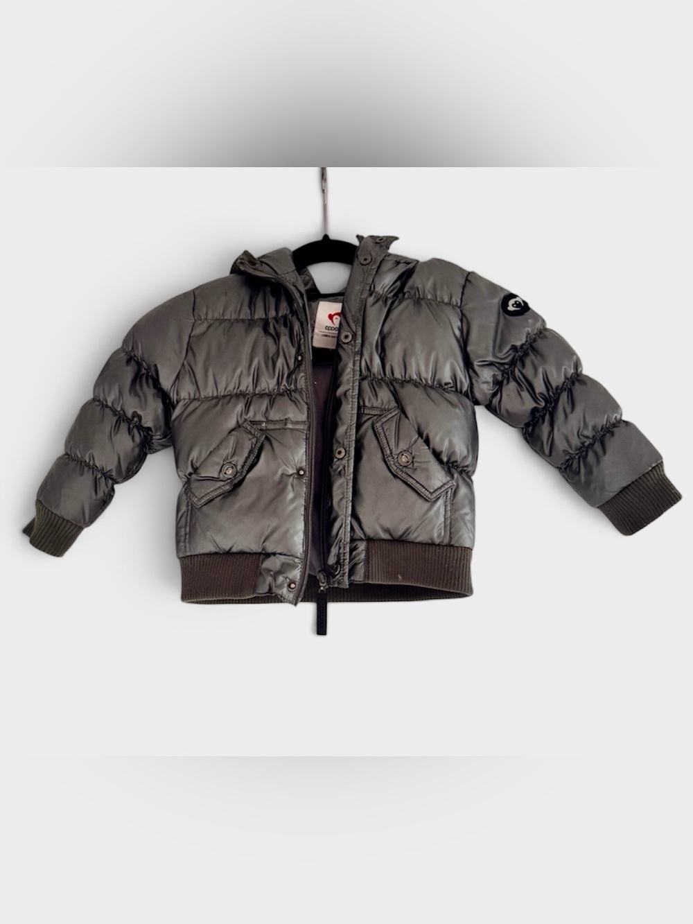 Appaman Metallic Gray Hooded Puffer Coat 3T Unisex Kids Warm Winter Jacket